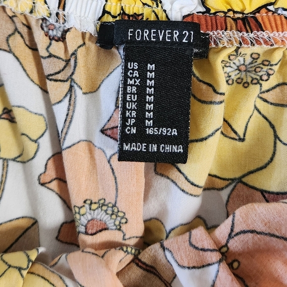 Boho Floral Off The Shoulder Crop Top Size Medium - Picture 5 of 6